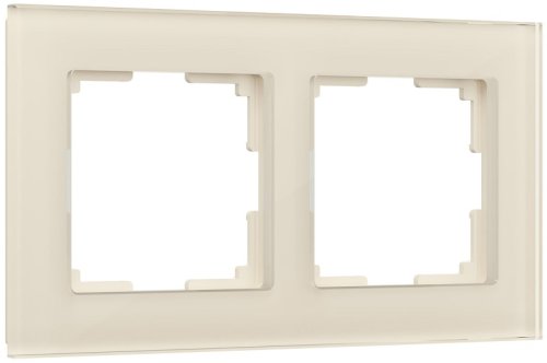 Рамка универсальная Werkel Favorit 2-м. стекло молочный фото Рамка универсальная Werkel Favorit 2-м. стекло молочный картинка